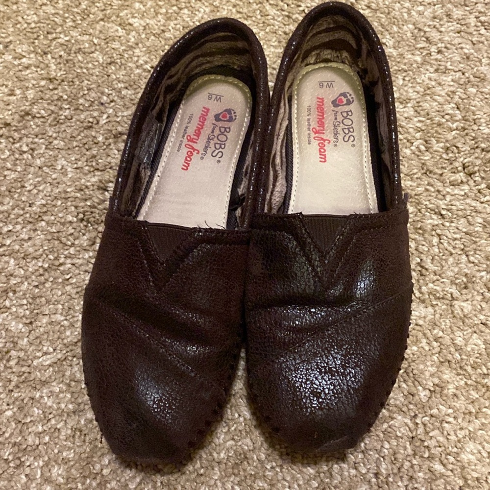 Skechers Bobs Luxe Brown Shoes Size 6